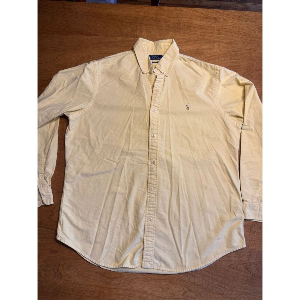 Polo Ralph Lauren Men's Classic Fit Long Sleeve Button Down Shirt Yellow Size XL
